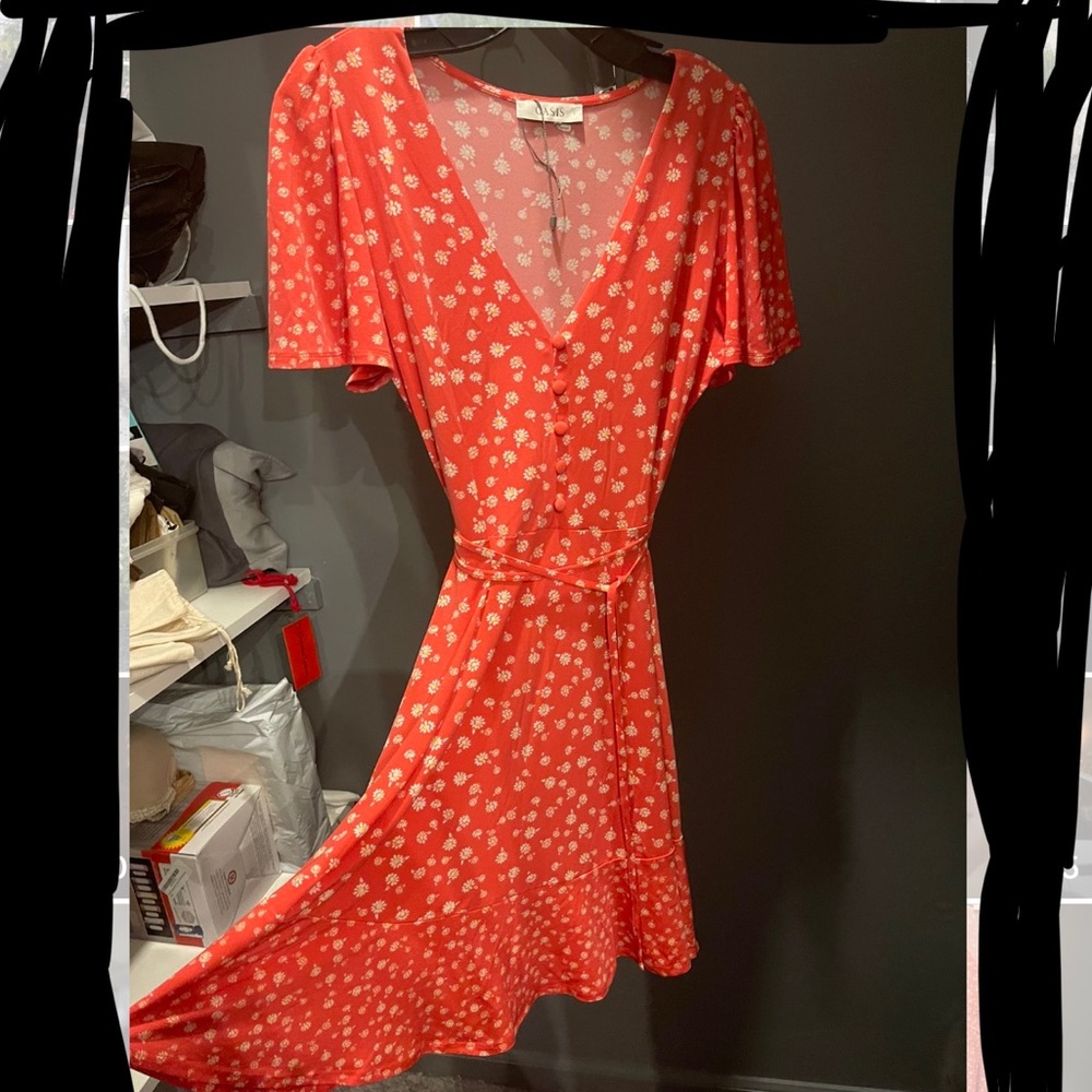Oasis RED FLORAL DRESS🌸❤️